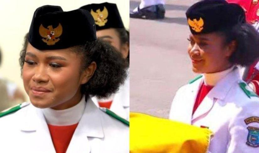 Putri Asal Papua Pembawa Baki HUT RI di Istana Negara