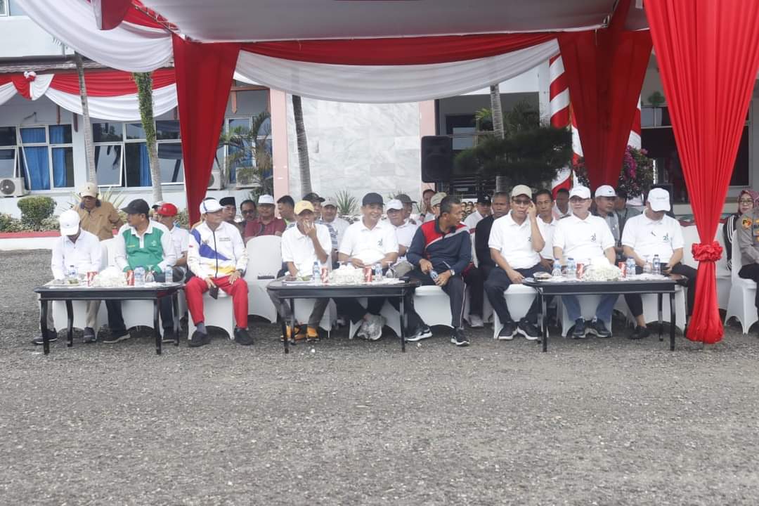Poto bersama sekda, Asisten,staf Ahli, kepala OPD, Forkopimda dan tamu undangan lainya