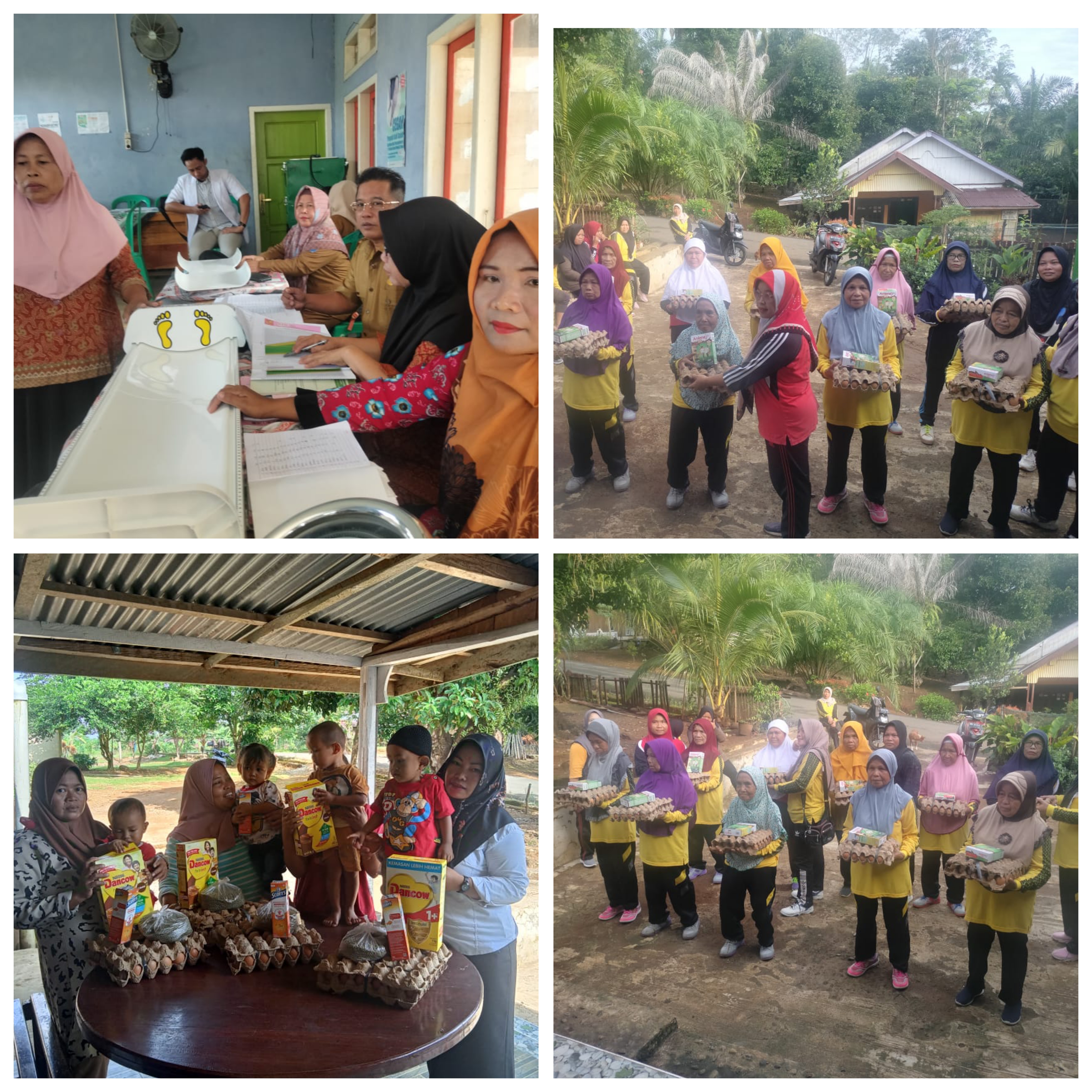 Pembagian makanan tambahan bernutrisi kepda balita, lansia, dan ibu hamil serta anak termasuk kategori stunting