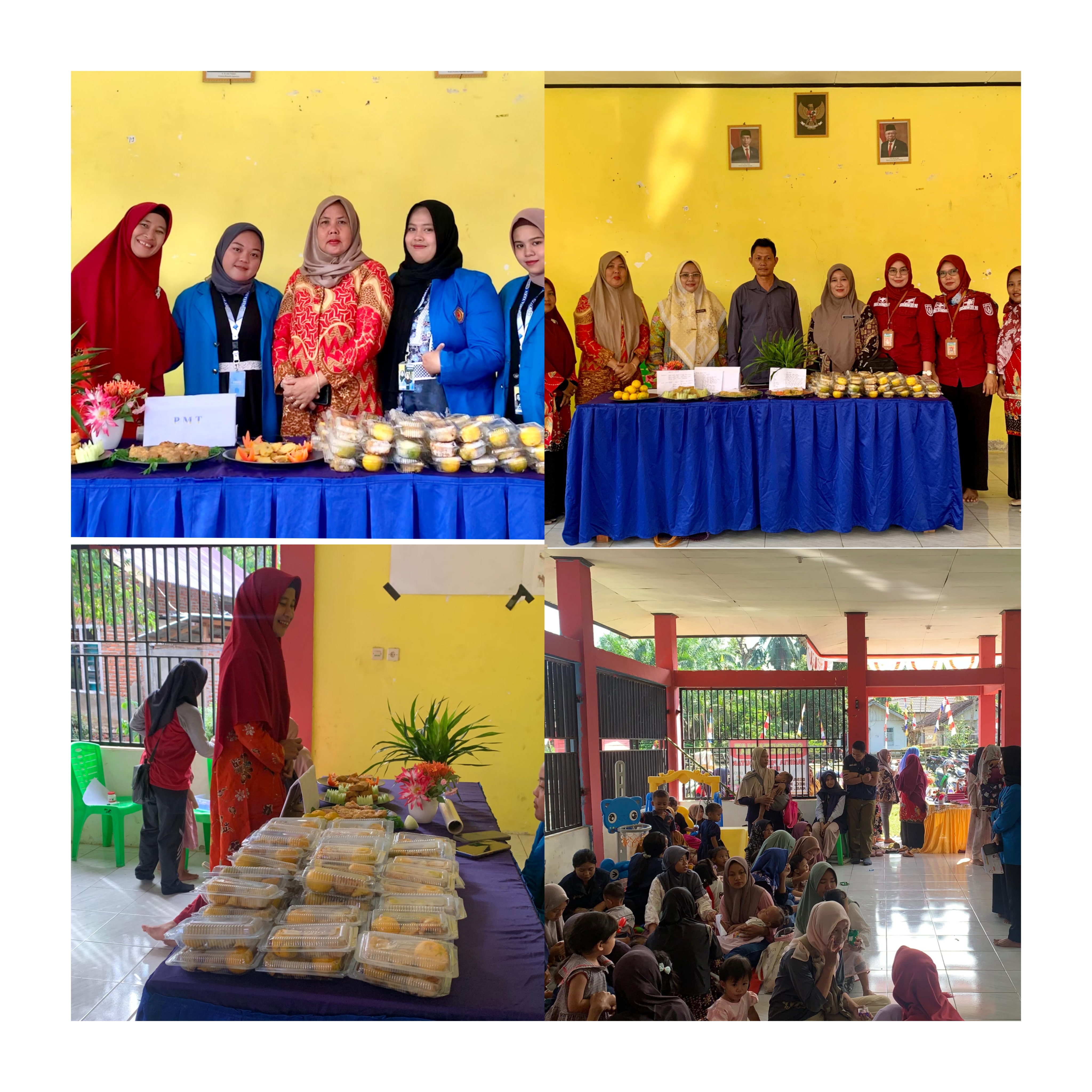 Kegiatan Pembagian makanan tambahan di desa banyu mas baru
