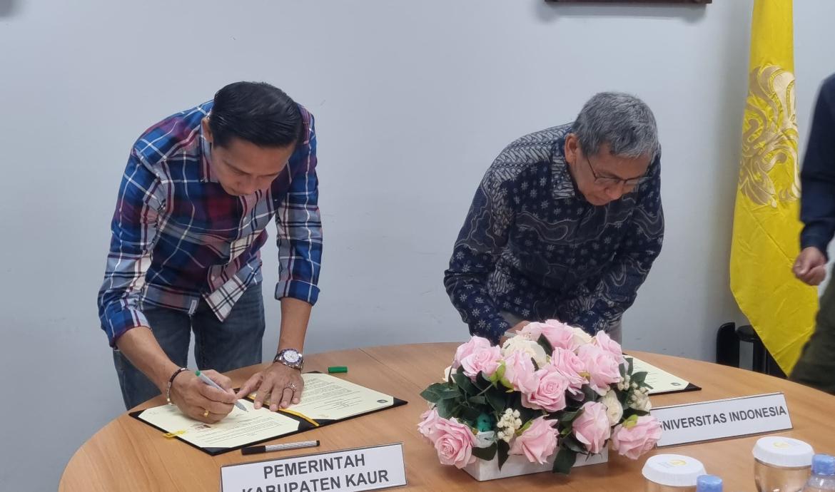 Hal ini diBupati Kaur, Gusril Pausi, S.Sos., M.AP., penandatanganan Nota Kesepahaman (MoU) antara Universitas Indonesia (UI) dan Pemerintah Kabupaten Kaur