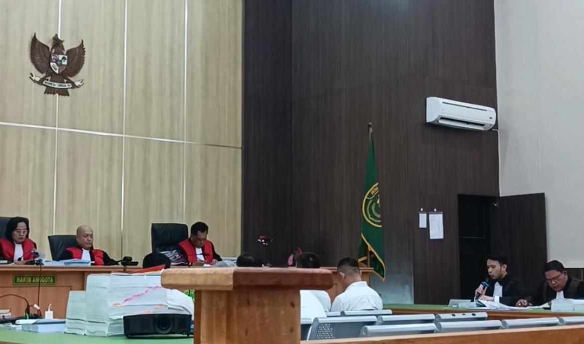 Yakup Hasibuan saat membacakan nota pembelaan terhadap Saksya Hussy dalam persidangan lanjutan di Pengadilan Tipikor Bengkulu, Rabu (29/4/2026). (Agung/PenaRafflesia.Com)