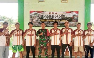 Satgas TMMD juga menggelar Turnamen Bola Voli Antar Desa se-Kecamatan Kedungadem yang sukses menyedot antusiasme ratusan warga, Minggu (19/7/2026).