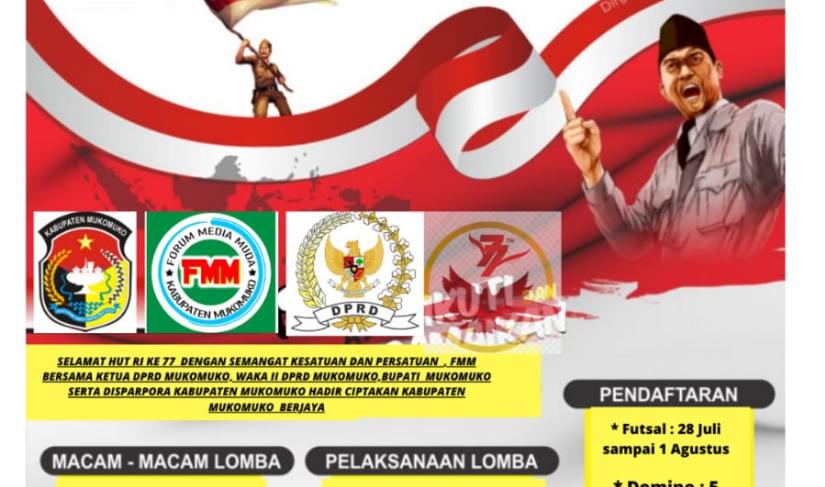 Menyambut hari ulang tahun kemerdekaan republik indonesia yang ke 77 forum media muda kabupaten mukomuko