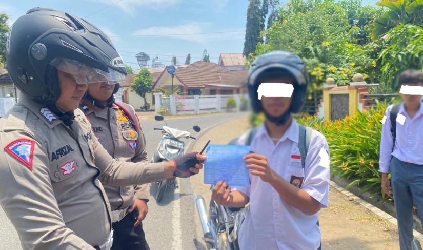 Patroli Hunting Dalam Rangka Ops Zebra Nala, Satlantas Polresta Bengkulu Tilang 5 Pengendara
