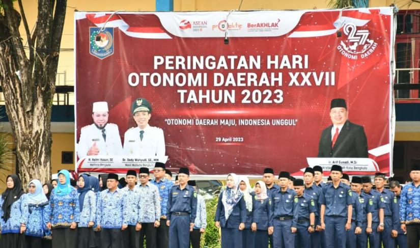 Jajaran Pemkot Bengkulu Hadiri Upcara Peringatan HOD Ke XXVII 2023