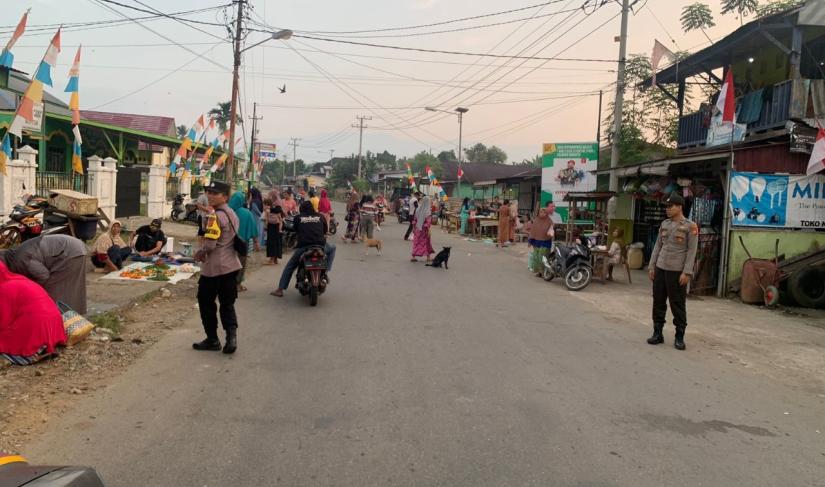 Polsek Kaur Pastikan Kodisi Kamtibmas di Pasar Simpang Tiga Terpantau Aman Terkendali