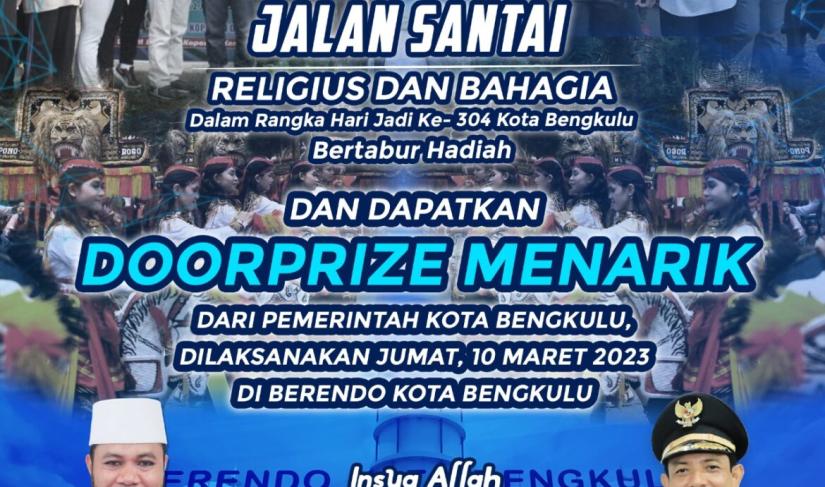 Walikota Bengkulu Helmi Hasan dan Wakil Walikota Dedy Wahyudi membuka secara langsung kegiatan jalan santai 