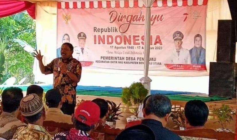 Bupati BU Ir mian saat menyampaikan sambutan nya  