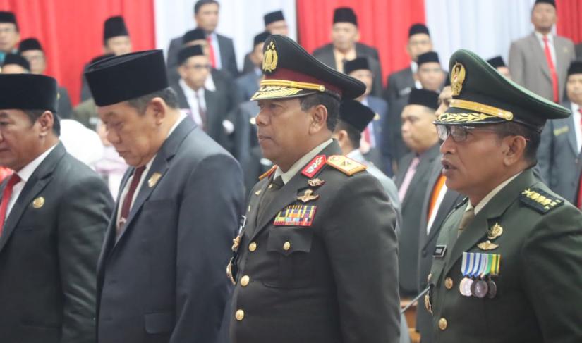 Tampak Ketua DPRD Bengkulu saat Paripurna HUT RI Ke 78 di Gedung Dewan