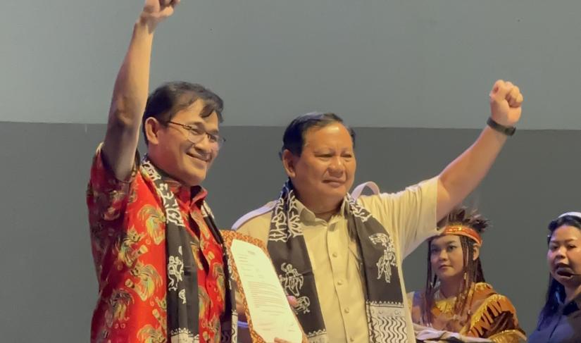 Budiman Sudjatmiko deklarasikan diri mendukung Prabowo Subianto.