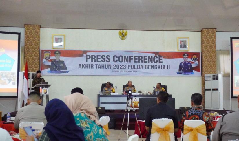 Pers Rilis Akhir Tahun 2023 Polda Bengkulu.