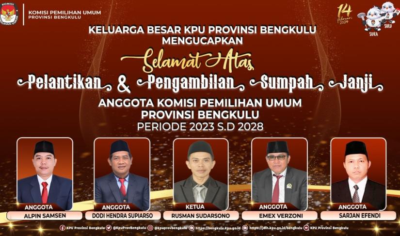 Anggota KPU Bengkulu Periode 2023-2028 Foto/Dok