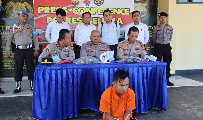 Dermansyah (31) Terduga pelaku Pembunuhan Adik Kandung, warga Desa Nanti Agung Kecamatan Semidang Alas Kabupaten Seluma.
