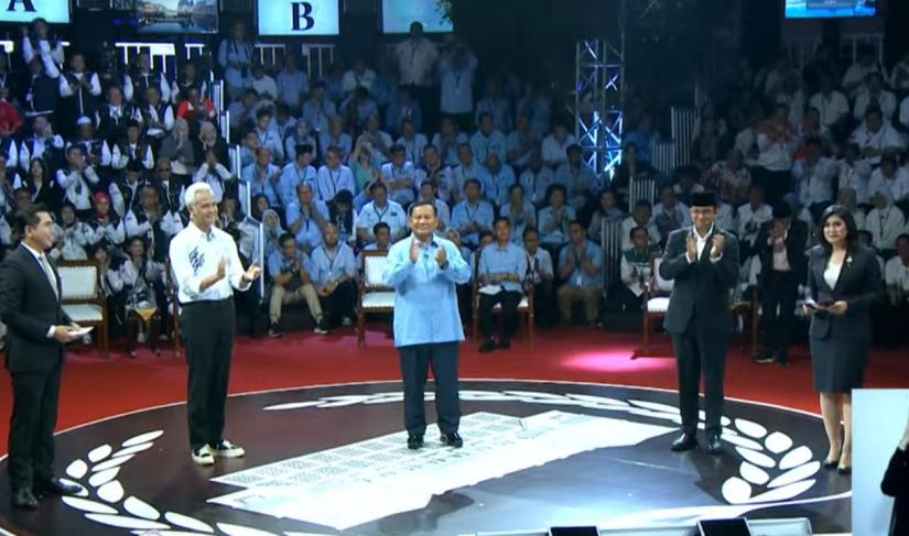 Tangkapan layar Debat Capres pertama.