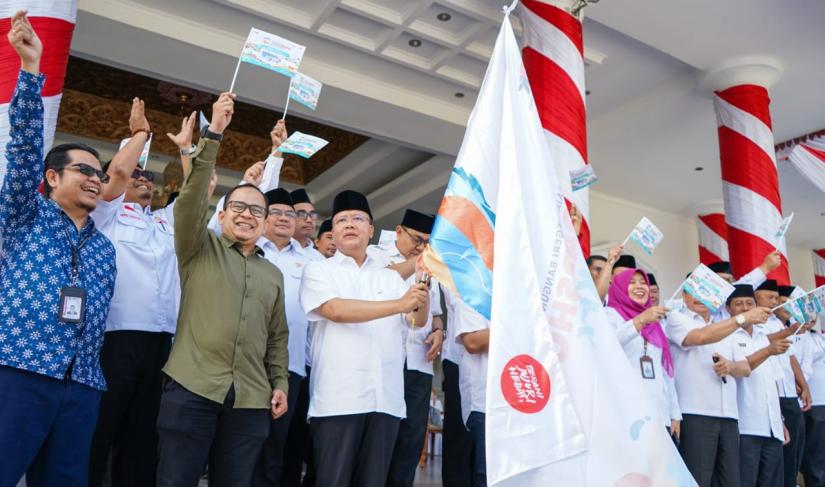 Pelepasan Roadshow Bus KPk RI, di Balai Raya Semarak Bengkulu, Rabu (30/8).
