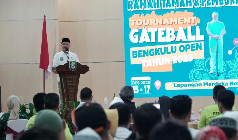 Gubernur Rohidin Mersyah meresmikan turnamen gateball Gubernur Cup Tahun 2023.
