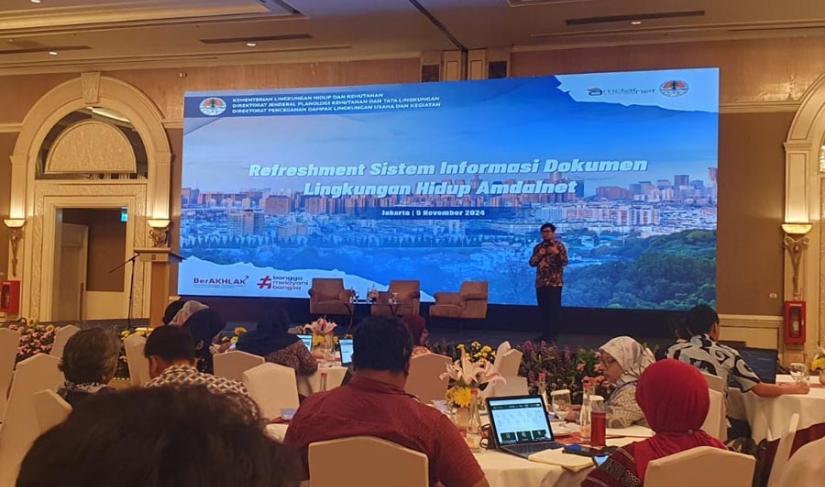 Perwakilan Dinas LHK Provinsi Bengkulu saat mengikuti kegiatan Refreshment Sistem Informasi Dokumen Lingkungan AMDALNET. (Oki~PenaRafflesia.Com)