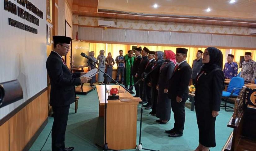Pelantikan dan pengambilan sumpah pejabat Pemprov Bengkulu, Jumat (22/3/24).