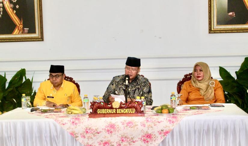 Konferensi pers akhir tahun bersama awak media di Bengkulu.
