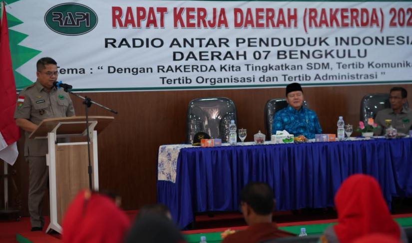 Rapat Kerja Daerah (Rakerda) Radio Antar Penduduk Indonesia (RAPI) Daerah 07 Provinsi Bengkulu, Sabtu (18/5).