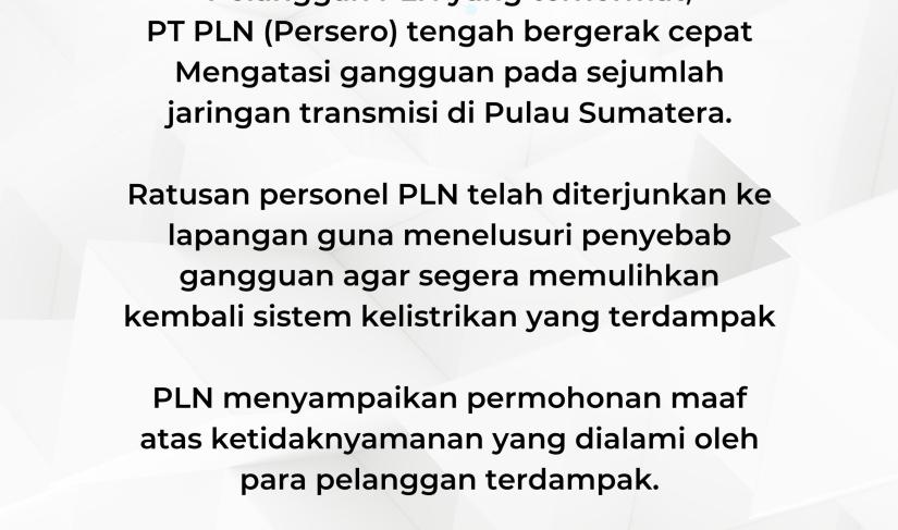 Informasi pemadaman yang dikirimkan melalui media sosial Selasa (04/06/2024)