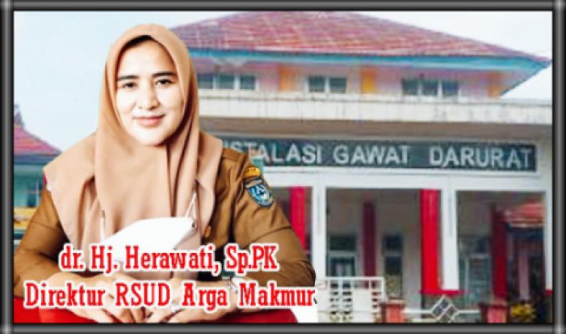 Direktur RSUD argamakmur Hj.Herawati Sp.PK.  ( Poto Redy penarafflesia.com )