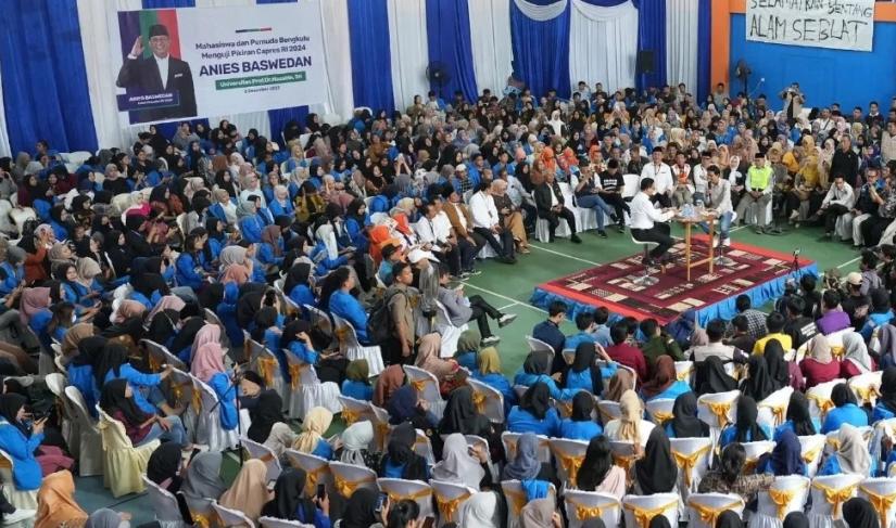 Kampanye Capres Anies, di Unihaz Bengkulu. Rabu 6 Desember 2023.