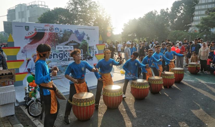 Pemerintah Provinsi Bengkulu melalui Badan Penghubung Provinsi Bengkulu di Jakarta kembali mempromosikan potensi daerahnya di arena Car Free Day (CFD) Depan Wisma BNI 46 Sudirman - Thamrin Jakarta pada Minggu (19/5).