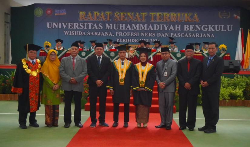 Rapat Senat Terbuka Universitas Muhammadiyah Bengkulu (UMB), Wisuda Sarjana, Profesi Ners dan Pasca Sarjana periode Mei 2024, di Sportatorium Kampus IV UMB, Sabtu (25/05).