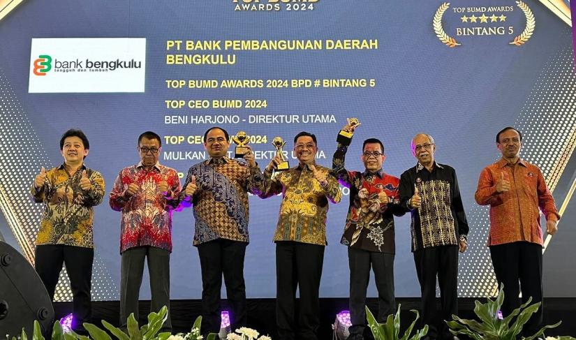 Gubernur Bengkulu, DR. H. Rohidin Mersyah, kembali menorehkan prestasi gemilang dengan meraih dua penghargaan sebagai Top Pembina Badan Usaha Milik Daerah (BUMD) 2024. 
