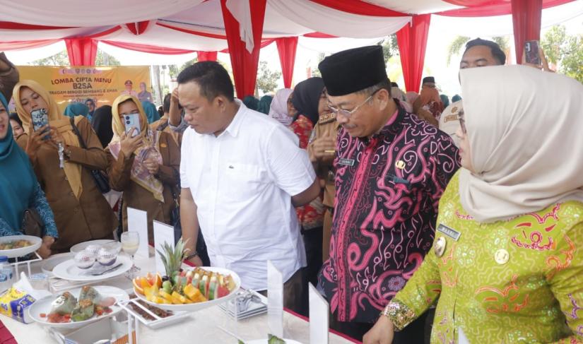Lomba Kreasi Pangan Beragam, Bergizi, Seimbang, dan Aman (B2SA) di Gedung Serasan Seijoan, Selasa (30/7/2024)