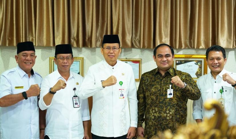 Silaturahmi Direktur Utama Bank Pembangunan Daerah Provinsi  Bengkulu yang baru Beni Marjono dengan Pemerintah Daerah Provinsi, 13 Maret 2024.