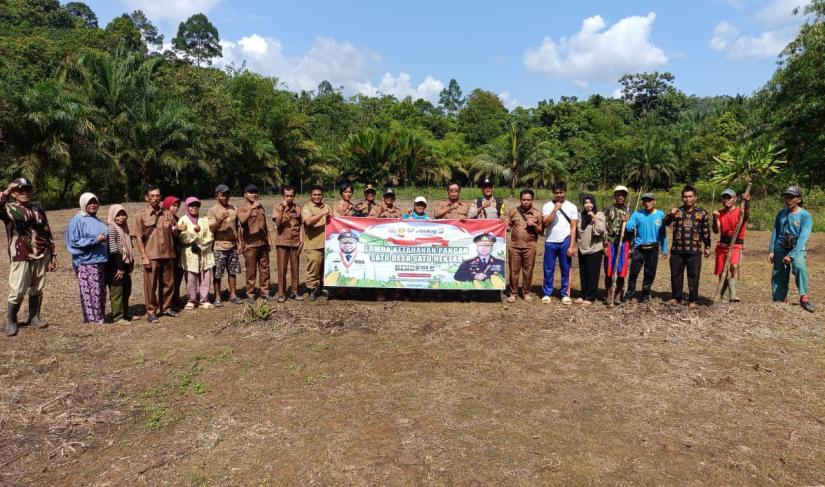 Pemdes Talang Rami Kecamatan Seluma Utara melakukan penanaman bibit jagung seluas 1 Hektar, Senen (4/11).