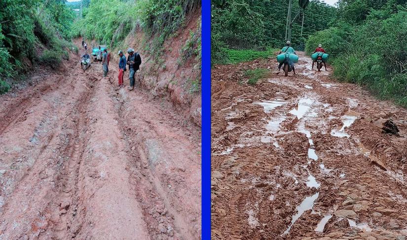 Kondisi jalan Sinar Mulya yang perlu diperhatikan oleh Pemda Kaur, Kamis (16/01/2025).
