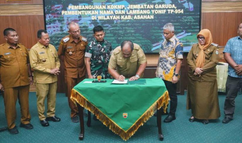 Bupati Asahan Taufik Zainal Abidin Siregar SSos MSi menyatakan dukungan penuh terhadap pembentukan Yonif TP-954