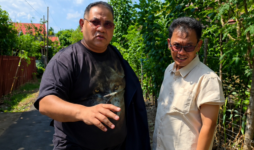 Ketum JMSI, Teguh Santosa bersama Rahimandani saat meninjau TKP penembakan di Jl Kinal Baru, Pematang Gubernur. 
