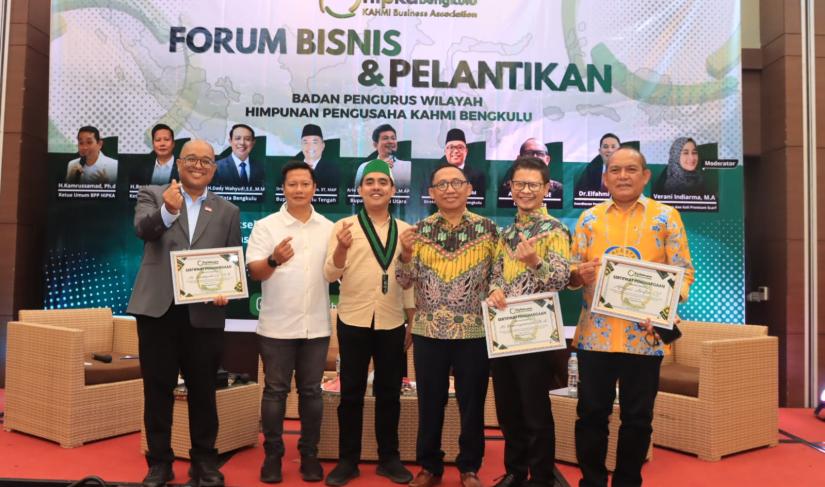 Forum Diskusi Bisnis bertema Akselerasi Investasi dan Penguatan Ekosistem Bisnis Bengkulu, yang digelar di Hotel Santika Bengkulu, Sabtu (1/8/2026). 