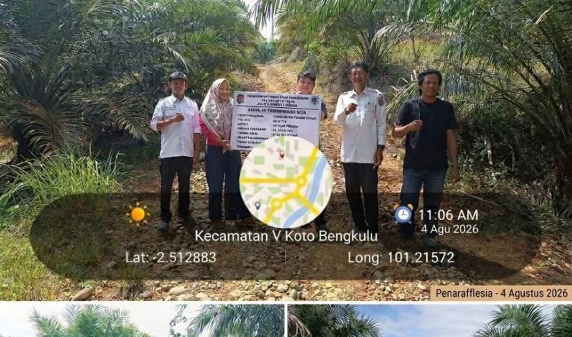 Pemerintahan Kecamatan V Koto saat melakukan Monev atas realisasi penggunaan DD Tahap I TA 2026, Selasa (4/8/2026). (Oye/PenaRafflesia.Com)