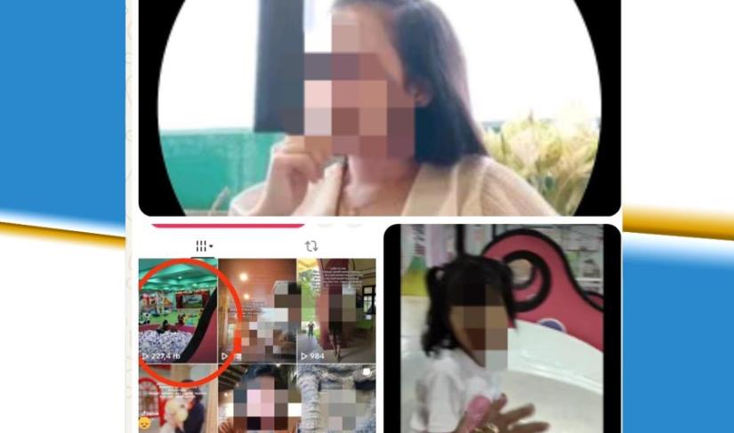 Tangkapan layar akun Tiktok yang merekam, mengunggah dan menyebarluaskan video Ellys dan anaknya di Kota Bengkulu, Kamis (15/10/2026). (IST/PenaRafflesia.Com)