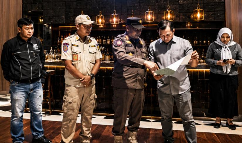 Sidak yang dilakukan Satpol PP Kota Bengkulu ke Bar Black Rock pada Sabtu malam (23/5/2026).