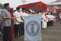 Bupati Dan Wakil Bupati Bengkulu Utara saat pelepasan pawai Taaruf Sambut Tahun Baru Islam 1445 Hijriyahi