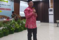 Kakanwil Kemenag Bengkulu Muhammad Abdu saat membuka diskusi peran media sukseskan 7 program inovasi Kementerian Agama.