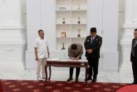 Pemkot Bengkulu menandatangani Naskah Perjanjian Hibah Daerah untuk KPU dan Bawaslu Kota Bengkulu, di Balai Kota Merah Putih, Jumat (10/11/23).