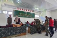Kodim 0423 Bu dalam kegiatan donor darah / Poto Redy penarafflesia.com