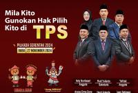 Poto ajakan kpunseluma untuk menggunakan hak pilihnya di pilkada 27 November 2024 