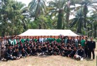 Diklat Terpadu Dasar (DTD) Banser ke-VIII dan Garfa ke-II di halaman kantor Pengurus Cabang Nahdlatul Ulama (PCNU) Kabupaten Seluma pada Minggu (28/7/2024).