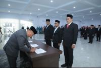 Pelantikan Pejabat Pimpinan Tinggi Pratama, Pejabat Administrator, dan Pejabat Pelaksana di lingkungan Pemerintah Kabupaten Asahan, Pelantikan yang berlangsung di Aula Melati Kantor Bupati Asahan (2/2/2026).