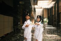 Aryo dan Nadinee yang tergabung dalam Paskibraka nasional di Istana Negara. (IST/PenaRafflesia.Com)