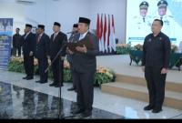 Bupati Asahan Taufik Zainal Abidin melantik Pejabat Pimpinan Tinggi Pratama di Aula Melati Pemkab Asahan, Jumat 8/5/2026.